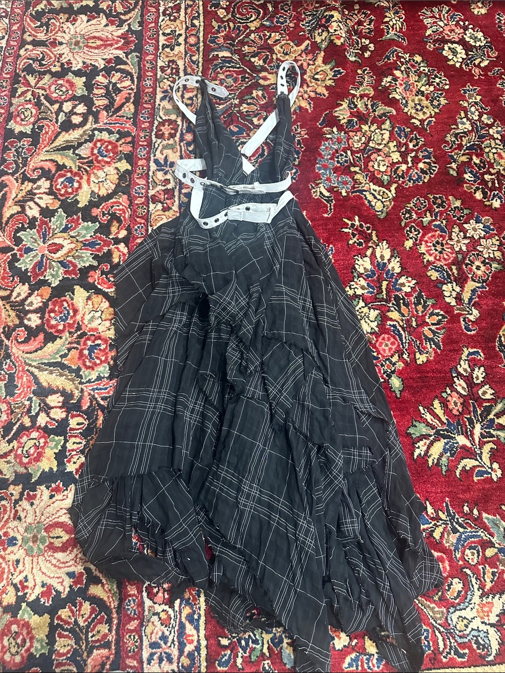 DISTORTION PLAID MIDI DRESS - Picture 5 of 5